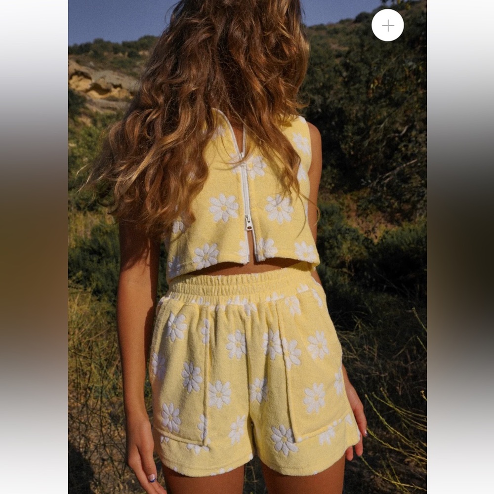 Terry Cloth Daisy Print Set